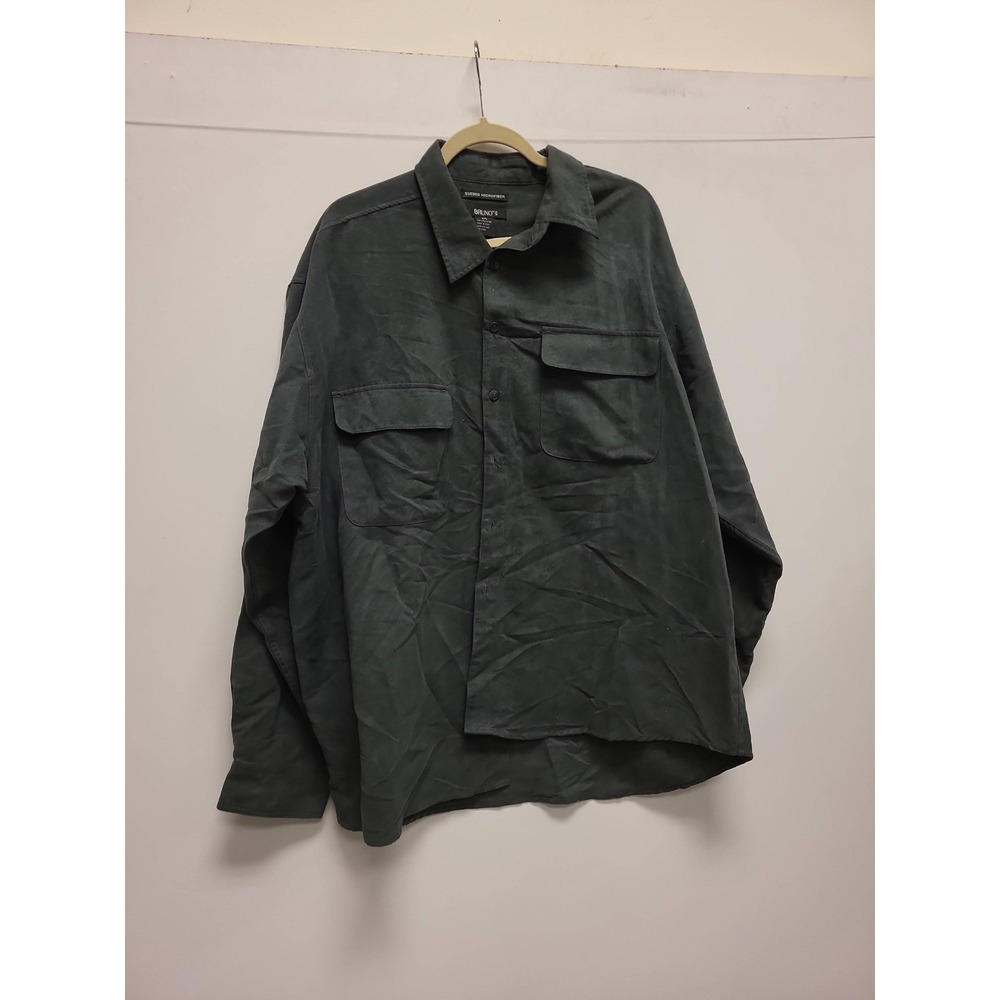 Bruno Mens XXL Shirt Sueded Microfiber Button Up‎ Long Sleeve Casual Top